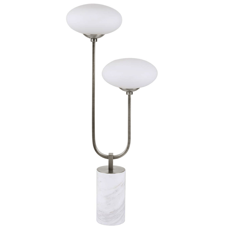 Oval Balls Mushrooms Table Lamp Silver Серебряный Прозрачный белый в Санкт-петербурге | Loft Concept 