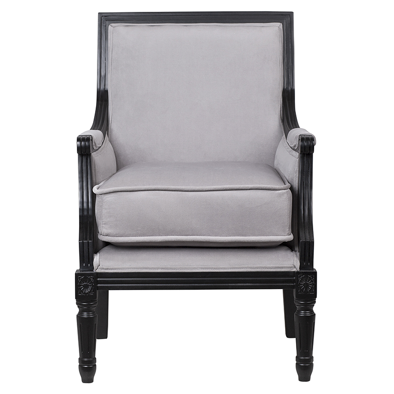 Кресло Harry Armchair black and grey velour Серый Черный в Санкт-петербурге | Loft Concept 