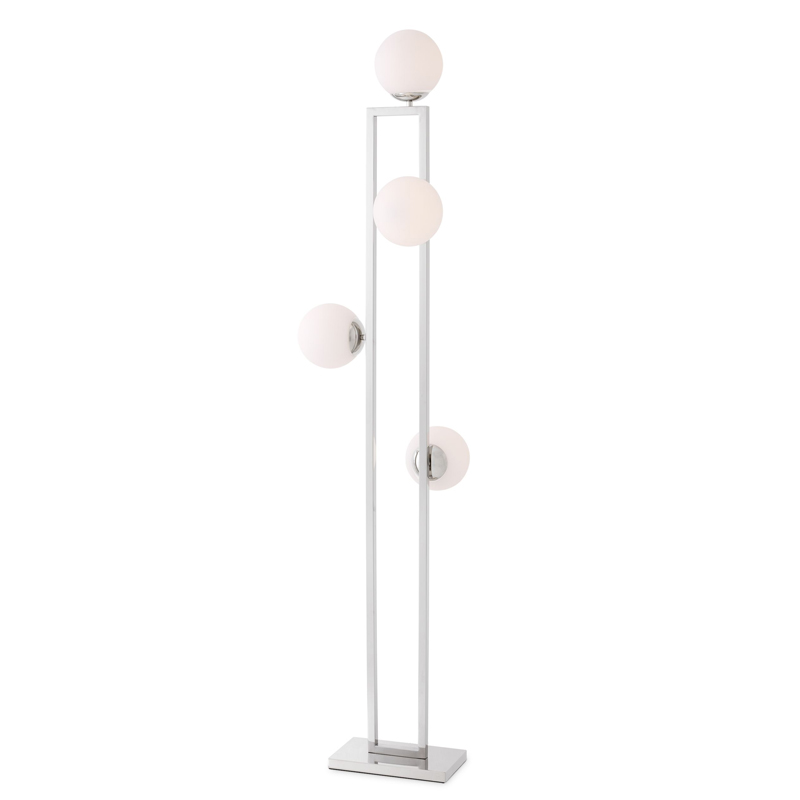 Торшер Eichholtz Floor Lamp Pascal Nickel Никель Белый в Санкт-петербурге | Loft Concept 