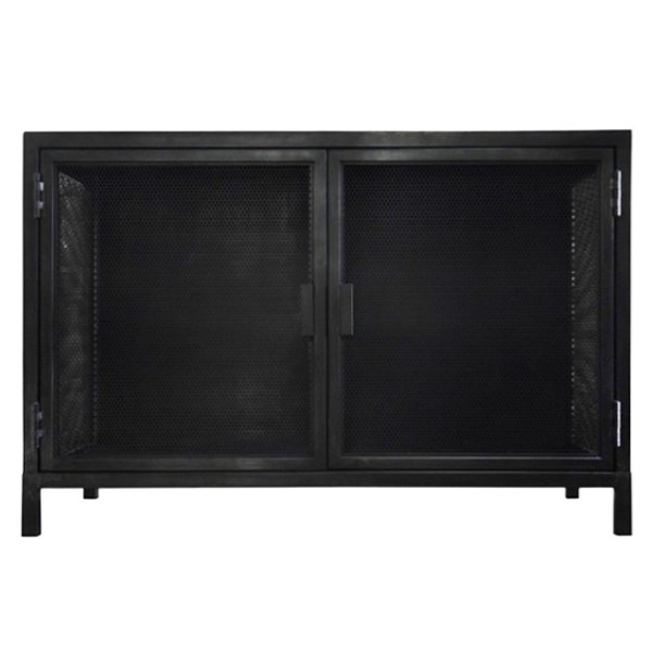 Буфет с 2-мя дверцами из металлической сетки Industrial Loft Dark Metal 2 Door Beto Cabinet Черный в Санкт-петербурге | Loft Concept 