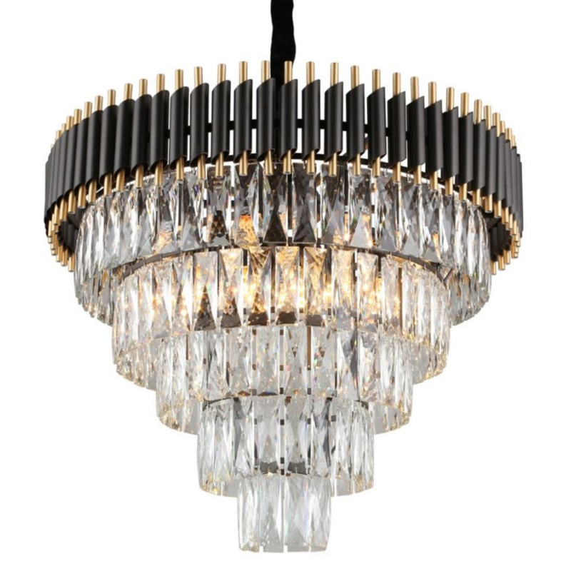 Empire Black Chandelier Crystal D 66 Черный Прозрачное Стекло Золотой в Санкт-петербурге | Loft Concept 