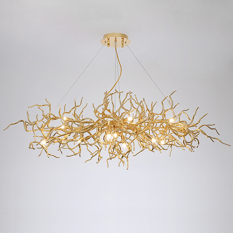 Люстра Felicite Long Gold Branches Chandelier Золотой в Санкт-петербурге | Loft Concept 