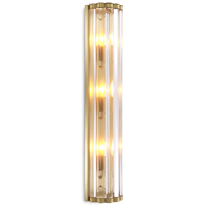 Бра Eichholtz Wall Lamp Amalfi Brass Прозрачное Стекло Латунь в Санкт-петербурге | Loft Concept 