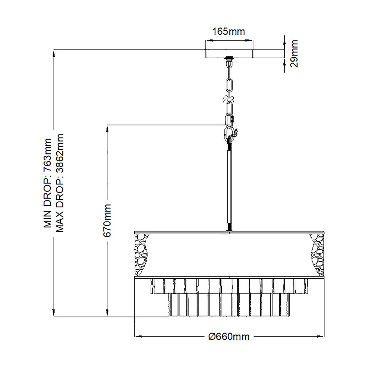 Люстра круглая с подвесками из текстурированного стекла молочного цвета Hinkley в Санкт-петербурге