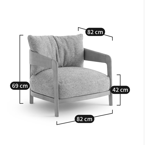 Кресло с каркасом из массива ясеня Deniaud Ash Grey Armchair в Санкт-петербурге