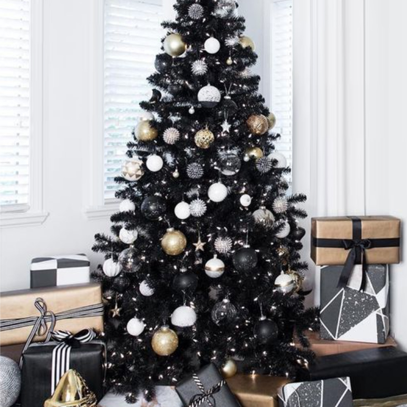 Дизайнерская Ель Christmas Tree Black and Gold Decor Черный Белый Золотой в Санкт-петербурге | Loft Concept 