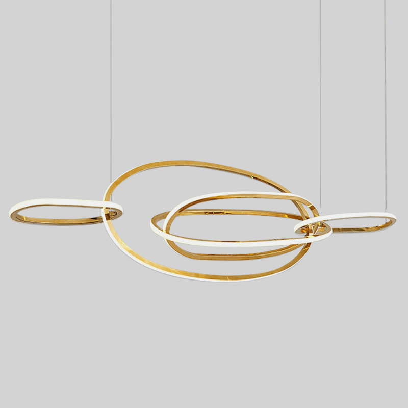 Люстра Horizontal Gold Oval Rings Chandelier Золотой в Санкт-петербурге | Loft Concept 