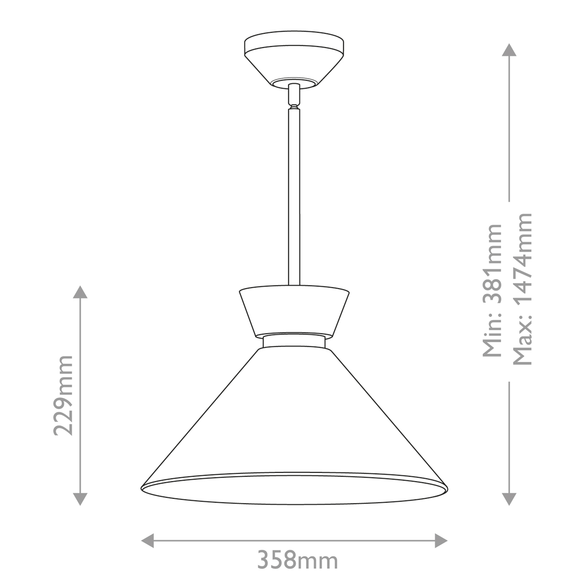 Подвесной светильник с белым стеклянным конусным плафоном Alora Mood в Санкт-петербурге