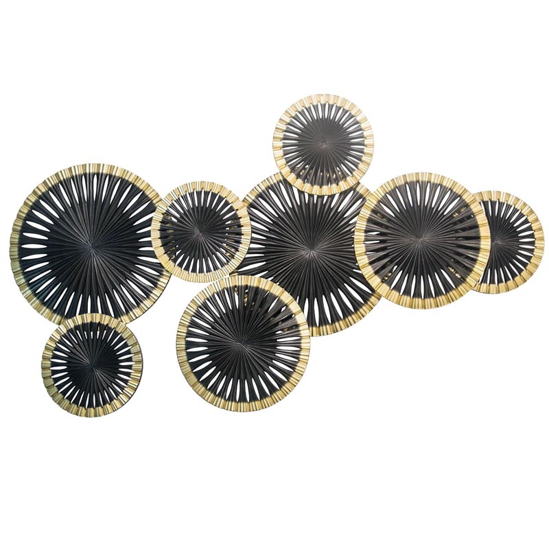 Арт-объект Apollo Black and Gold Wall Plaque Disc gap 8 Золотой Черный в Санкт-петербурге | Loft Concept 