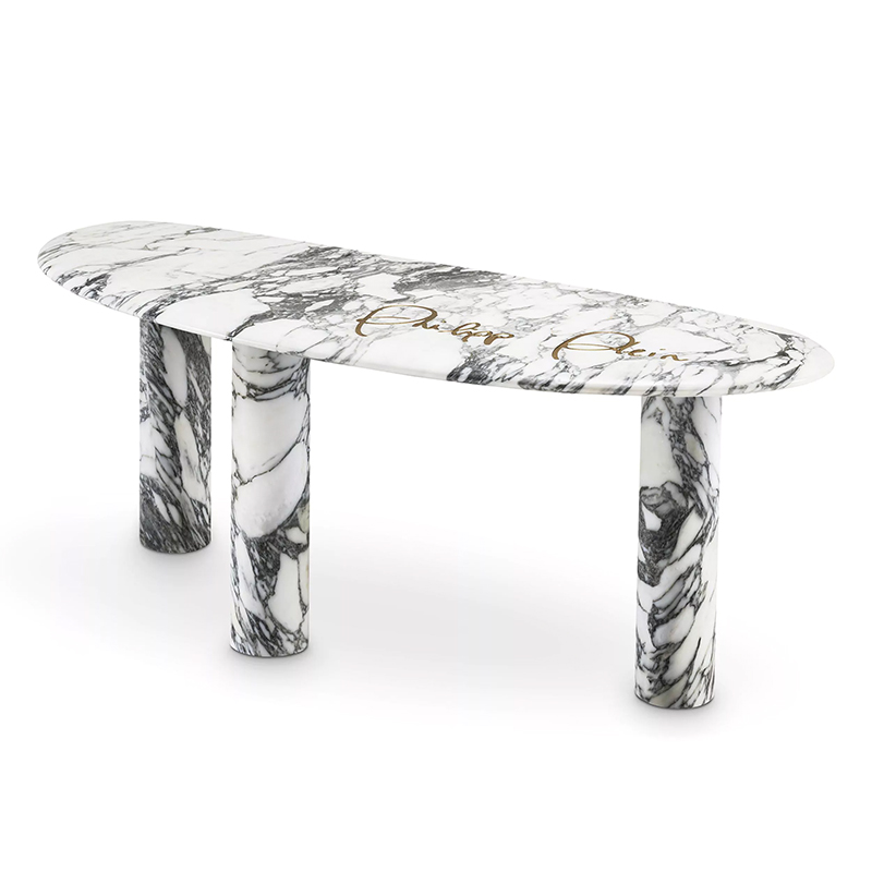 Консоль Philipp Plein Console Table Forte Белый Мрамор Bianco Золотой в Санкт-петербурге | Loft Concept 