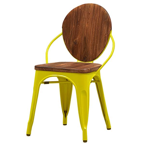 Стул Tolix chair Wooden Yellow Дуб темный Желтый в Санкт-петербурге | Loft Concept 