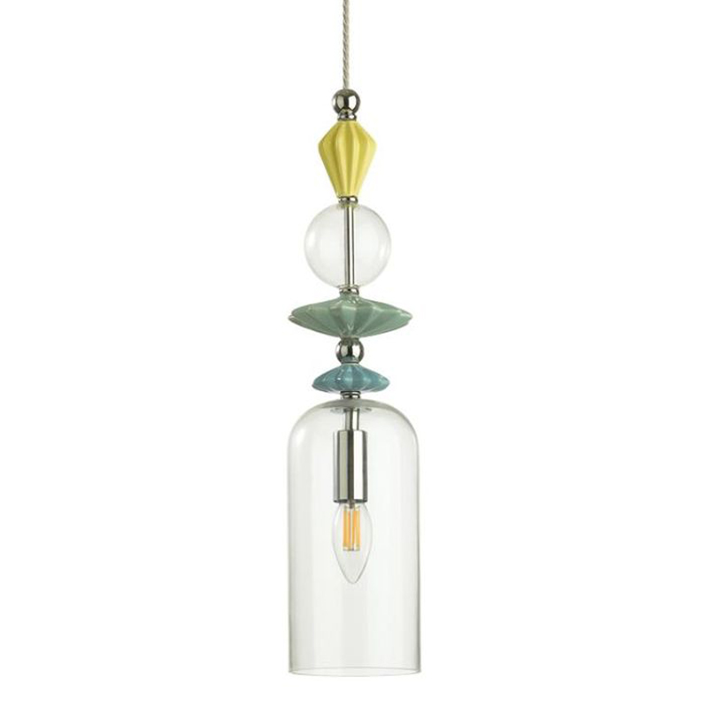 Подвесной светильник Iris Glas hanging lamp candy C chrome Прозрачное Стекло Прозрачный желтый Голубой Хром Прозрачный зеленый в Санкт-петербурге | Loft Concept 