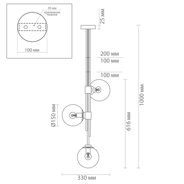 Светильник TRILOGY Ceiling Light Clear glass 100  в Санкт-петербурге