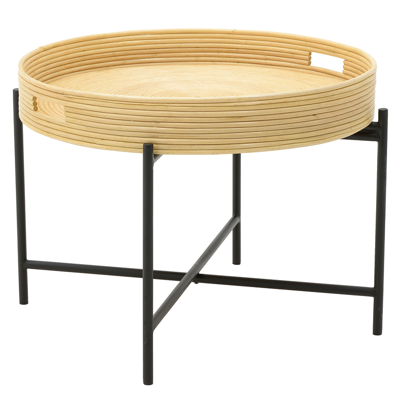 Кофейный стол-поднос Odelis Rattan Table Черный Древесина в Санкт-петербурге | Loft Concept 