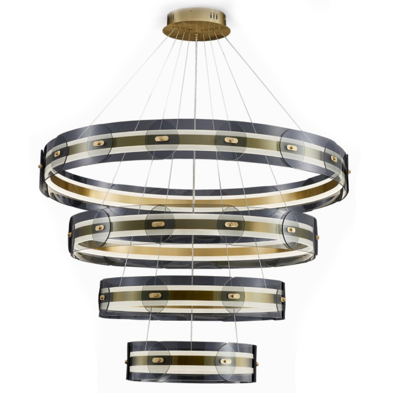 Люстра Gold 3 ring horizontal chandelier Прозрачный Латунь в Санкт-петербурге | Loft Concept 