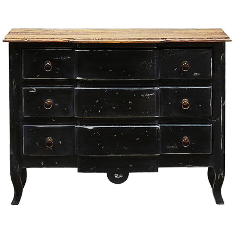 Комод в винтажном стиле Renee Black Vintage Commode Черный Коричневый Винтажный черный в Санкт-петербурге | Loft Concept 