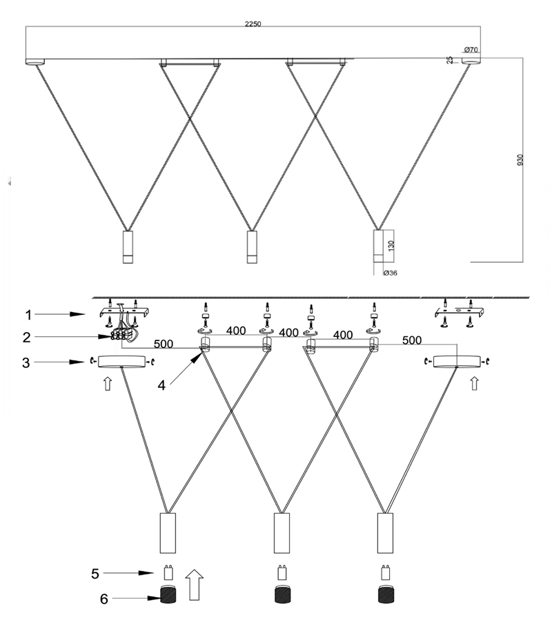 Wireflow LED White Suspension lam 3 патрона в Санкт-петербурге