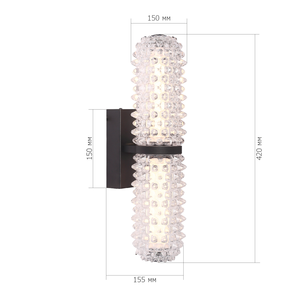 Бра с факутрным стеклянным плафоном Sonora в Санкт-петербурге