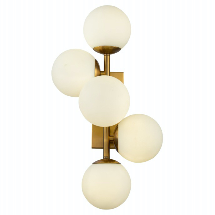 Бра White Balls Sconces Белое матовое стекло Латунь в Санкт-петербурге | Loft Concept 