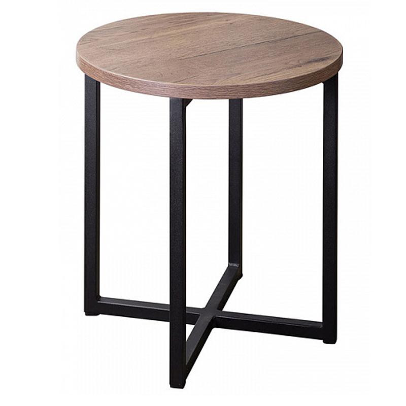 Приставной стол Industrial Oak Heidi Side Table Черный Дерево Табак в Санкт-петербурге | Loft Concept 