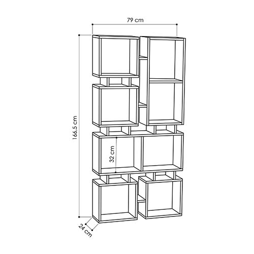 Стеллаж прямой цвета древесины с 8-ю открытыми полками RAIL BOOKCASE NO.1 OAK в Санкт-петербурге