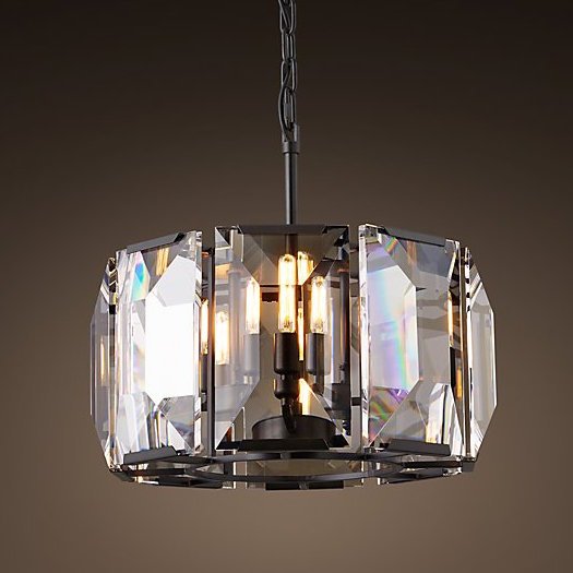 Люстра RH Harlow Crystal Round Chandelier 4 Черный в Санкт-петербурге | Loft Concept 