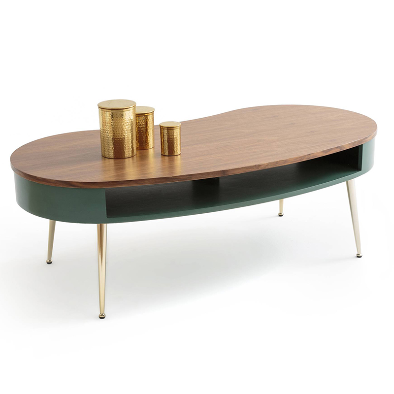 Кофейный стол Torborg Coffee Table Орех Изумрудный Золотой в Санкт-петербурге | Loft Concept 