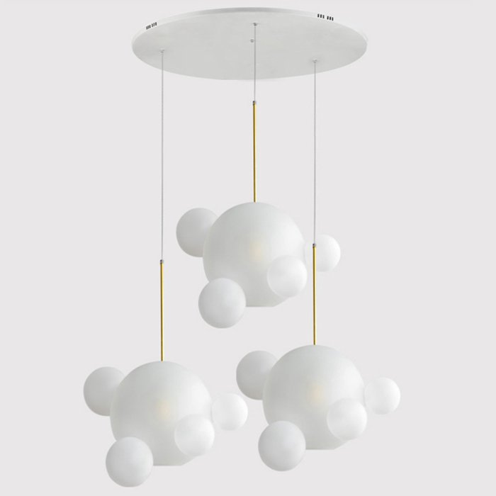 Люстра GIOPATO & COOMBES BOLLE BLS LAMP white glass circle Золотой Белый в Санкт-петербурге | Loft Concept 