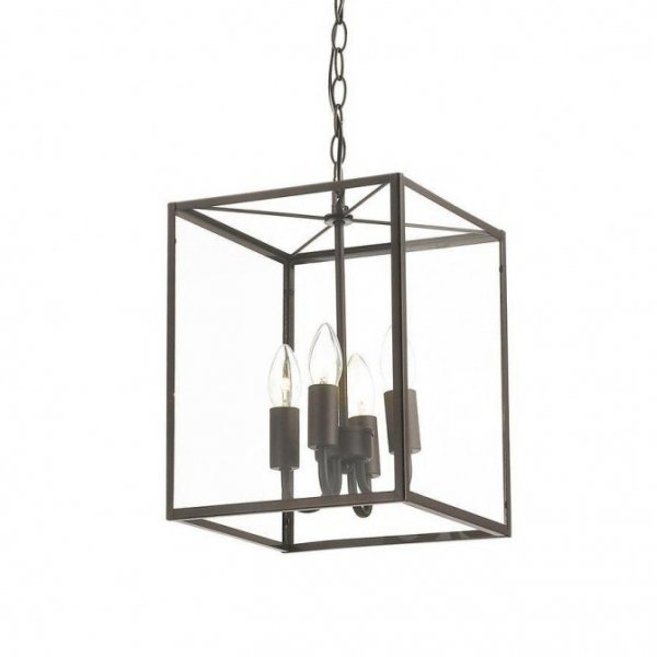 Подвесной светильник Loft Industrial Ortogonal Pendant Cube Brown 4 Прозрачное Стекло Коричневый в Санкт-петербурге | Loft Concept 