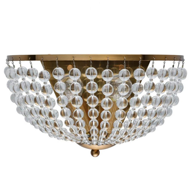 Бра Virginia Clear Beads Wall Lamp Gold Золотой Прозрачное Стекло в Санкт-петербурге | Loft Concept 