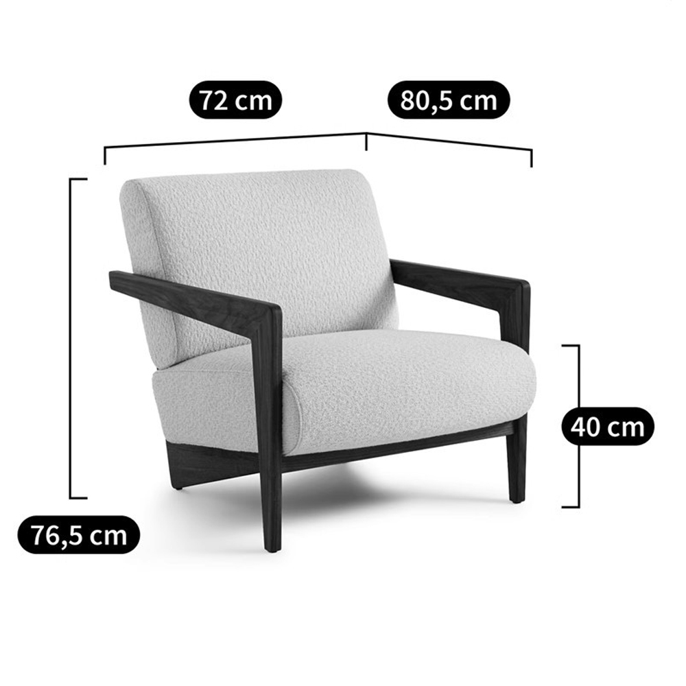 Кресло с обивкой из белого букле Armchair White Boucle в Санкт-петербурге