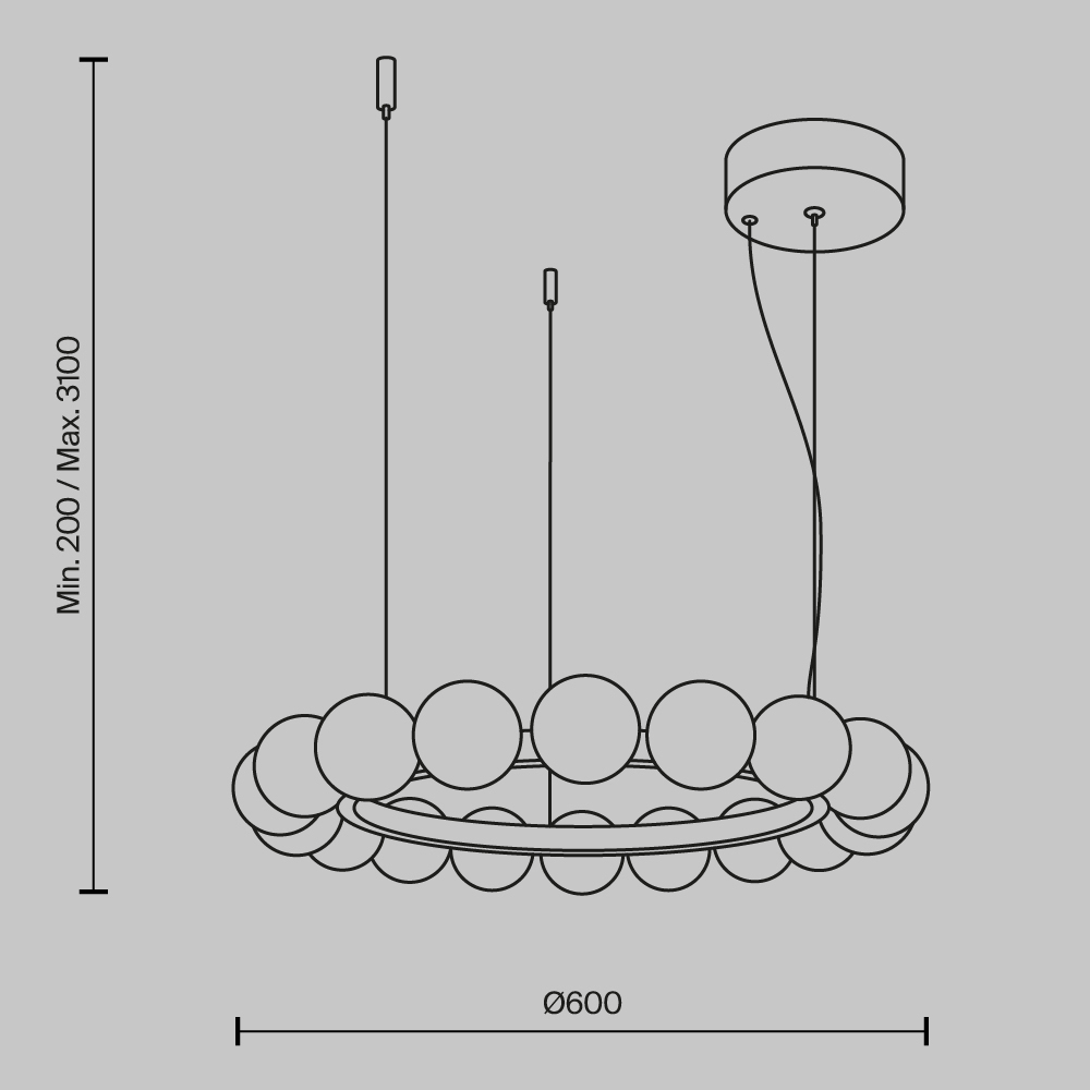 Люстра подвесная Ambre 3000К в Санкт-петербурге