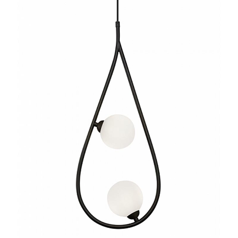 Люстра Marcan 2 Ball Chandelier Black Черный Белый в Санкт-петербурге | Loft Concept 