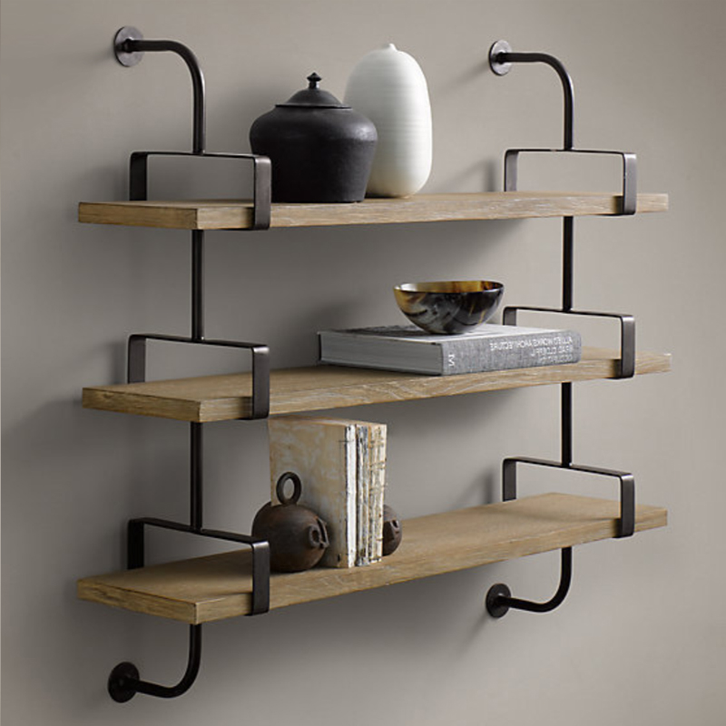 Полка из Дуба RH SHELVING & LEDGES 105 см Графит в Санкт-петербурге | Loft Concept 