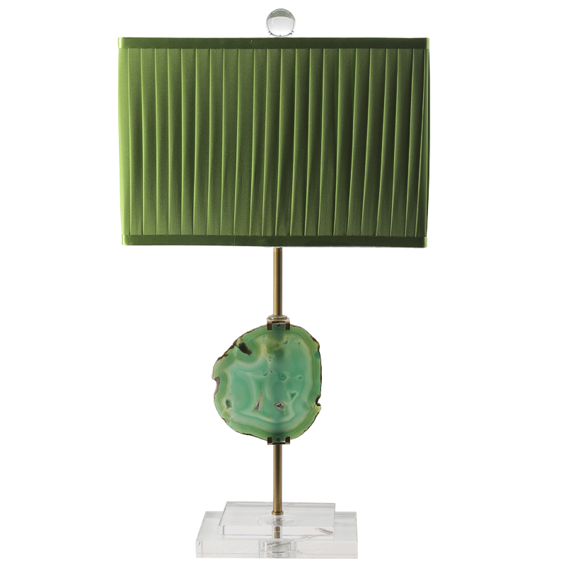 Настольная лампа Green Agate Design Table Lamp Зеленый Латунь Прозрачное Стекло в Санкт-петербурге | Loft Concept 