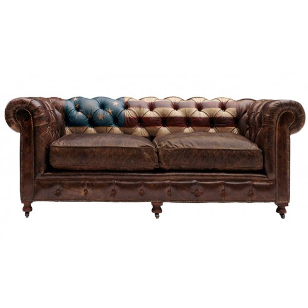 Диван Chesterfield Rebel Sofa Stars & Stripes Andrew Martin Коричневый в Санкт-петербурге | Loft Concept 