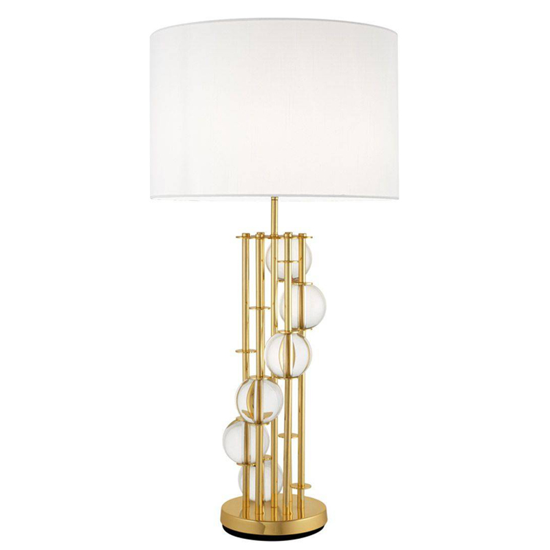 Настольная лампа Eichholtz Table Lamp Lorenzo Gold & white Золотой Белый Прозрачный в Санкт-петербурге | Loft Concept 