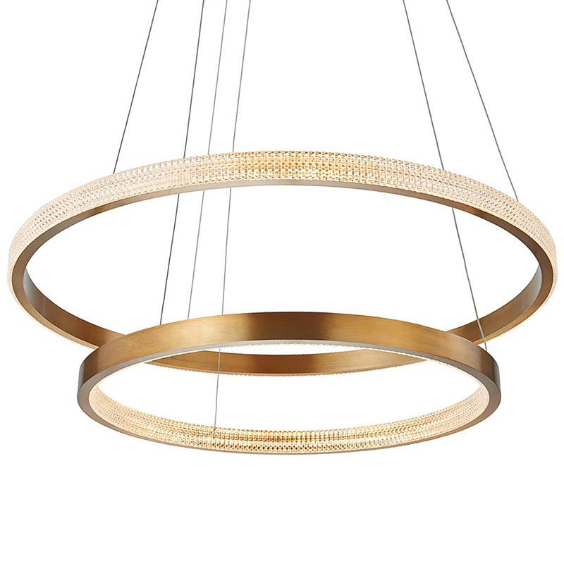 Люстра композиция из двух колец Duo Round Horizontal Rings Brass Chandelier Латунь в Санкт-петербурге | Loft Concept 