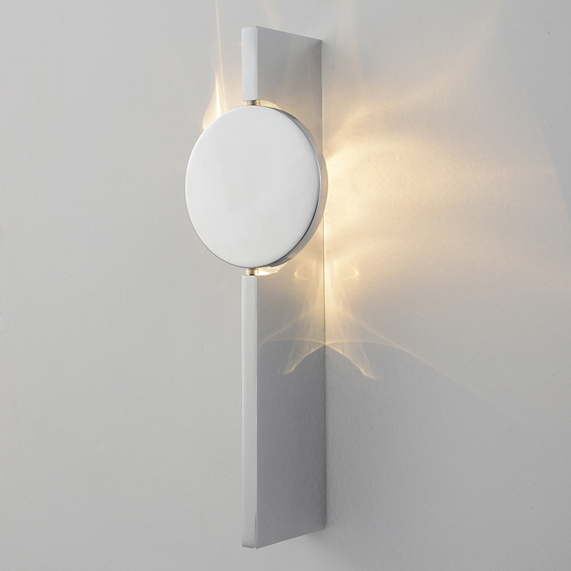 Бра с круглым зеркальным диском на прямоугольном соновании Reflection Circle Glow Хром Бра с круглым зеркальным диском на прямоугольном соновании Reflection Circle Glow Хром в Санкт-петербурге | Loft Concept
