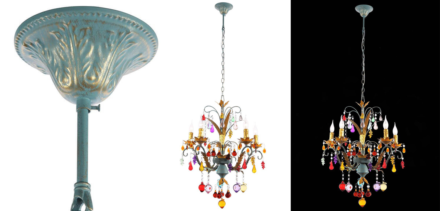 Люстра Colored Glass Pendant Chandelier 55 - фото №1