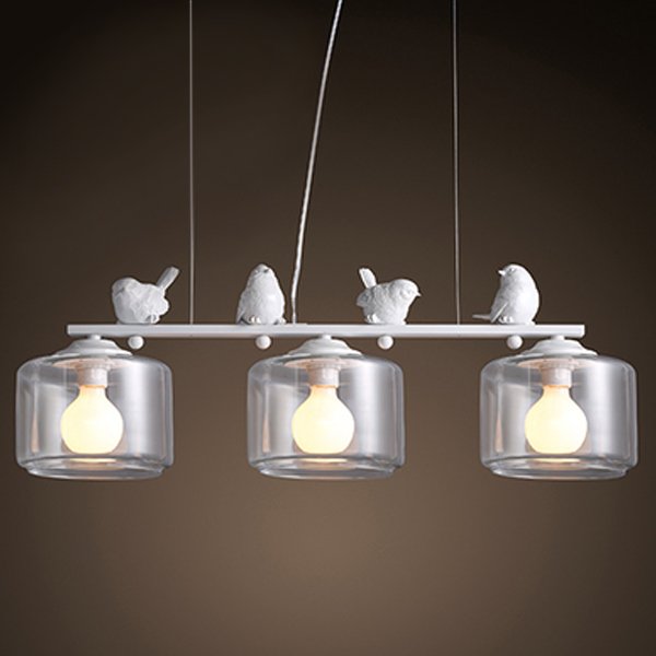 Светильник Provence Bird Pendant Line 3 cylinder Белый в Санкт-петербурге | Loft Concept 