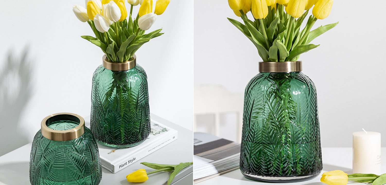 Ваза Emerald Vase Golden Throat high - фото