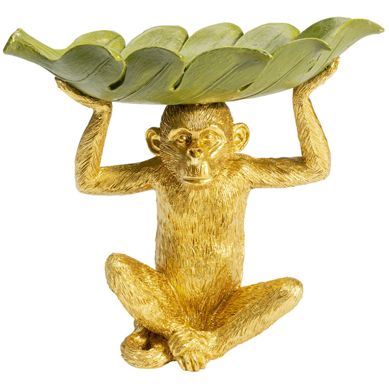 Конфетница Golden Monkey holding a leaf Зеленый Золотой в Санкт-петербурге | Loft Concept 