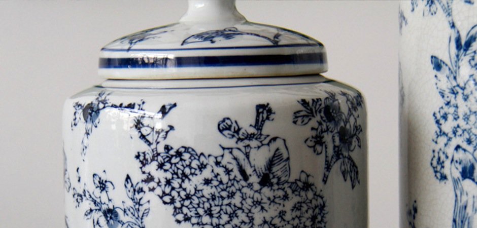 Вазы blue and white ornament Комплект из 2-х - фото №2