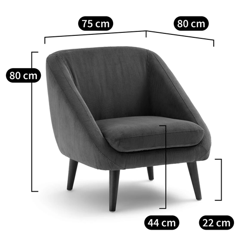 Кресло серое Pauley Grey Armchair в Санкт-петербурге