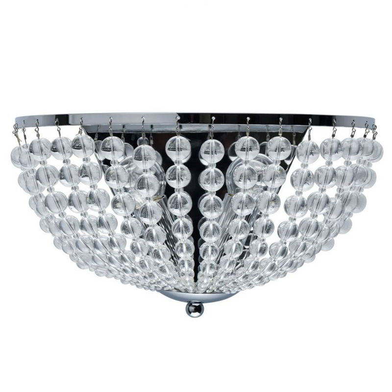 Бра Virginia Clear Beads Wall Lamp chrome Хром Прозрачное Стекло в Санкт-петербурге | Loft Concept 