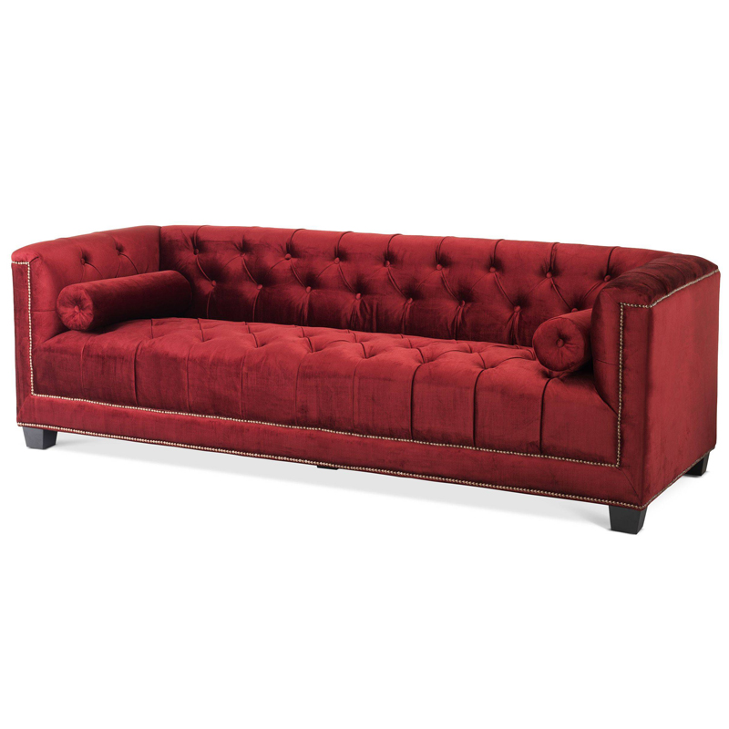 Диван Eichholtz Sofa Paolo red Красный Черный Коричневый в Санкт-петербурге | Loft Concept 