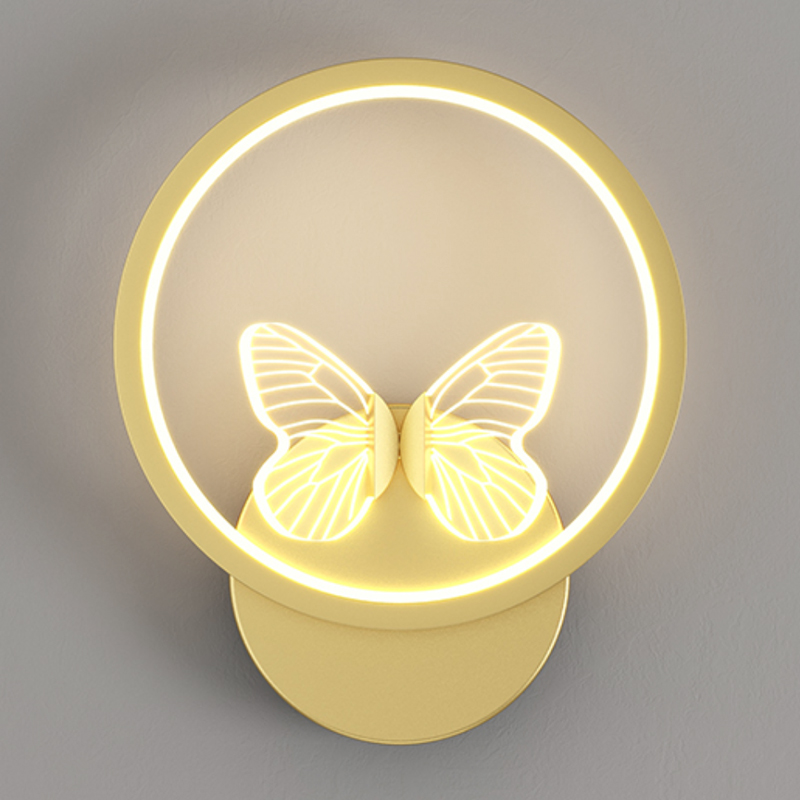 Бра Butterfly Gold Circle Wall Lamp Прозрачный Золотой в Санкт-петербурге | Loft Concept 