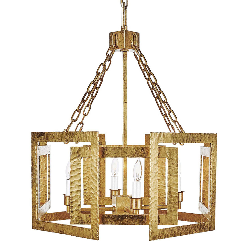 Люстра Textured Cage Pendant Lamp Gold Chandelier Золотой в Санкт-петербурге | Loft Concept 