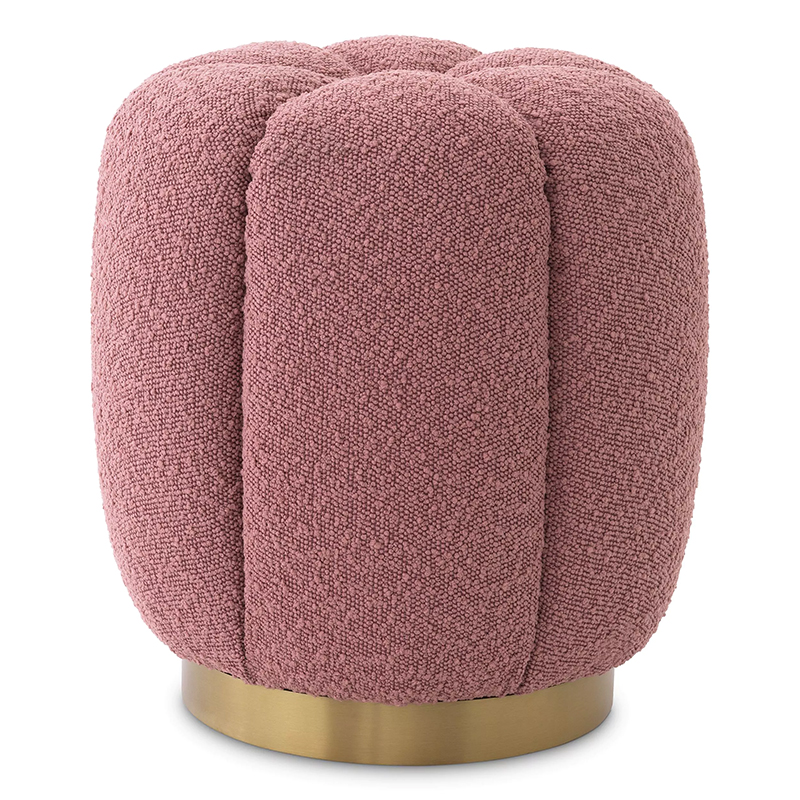 Пуф Eichholtz Stool Orchanic Boucle Rose Дымчатая Роза Латунь в Санкт-петербурге | Loft Concept 